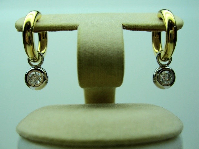 Hoop Earrings with Detachable Diamond Ear-hangers